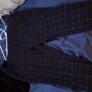 Black plaid pants